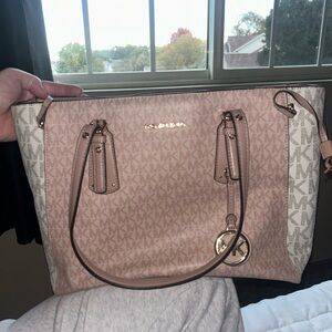Michael Kors Blush Pink and Cream Tote